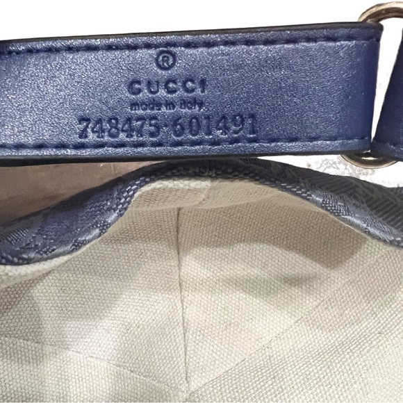 Gucci Blue GG Monogram Canvas Cotton Baseball Cap Hat - Picture 7 of 9